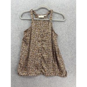 Maeve Anthropologie Women's Blouse Floral Button Down Size 2 Brown Relaxed